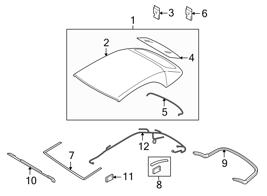 CONVERTIBLE/SOFT top. Cover & components.