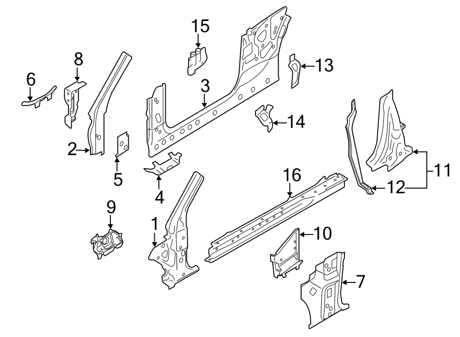 PILLARS. ROCKER & FLOOR. HINGE PILLAR. LOCK PILLAR. ROCKER PANEL.