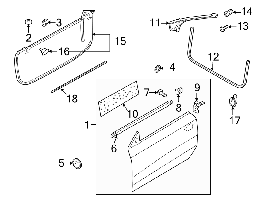 DOOR & COMPONENTS. EXTERIOR TRIM.