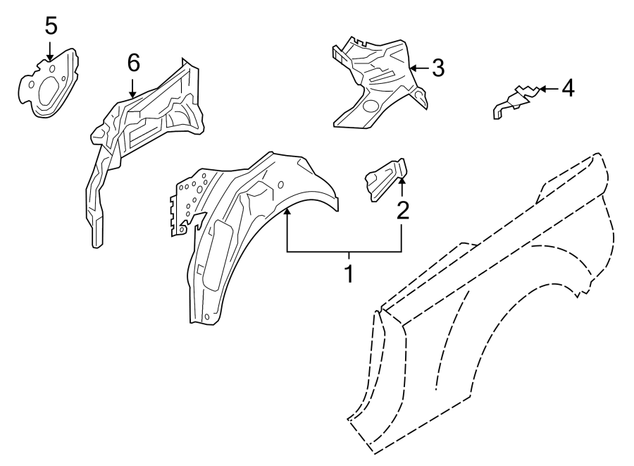 QUARTER PANEL. INNER STRUCTURE.