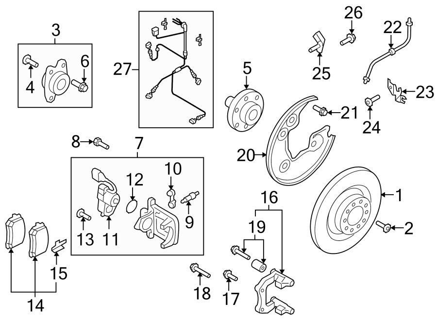 REAR SUSPENSION. BRAKE COMPONENTS.