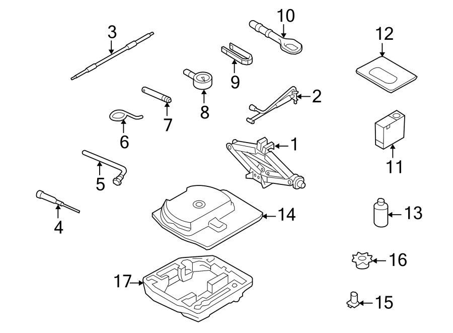 REAR BODY & FLOOR. JACK & COMPONENTS.