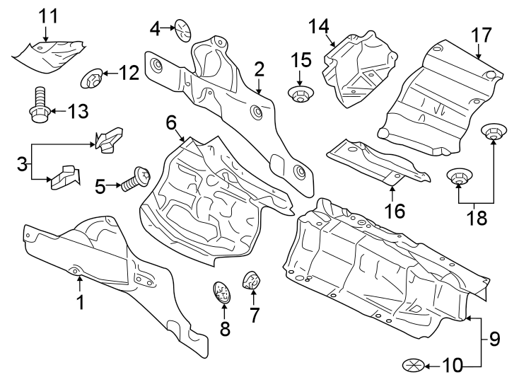 EXHAUST SYSTEM. HEAT SHIELDS.