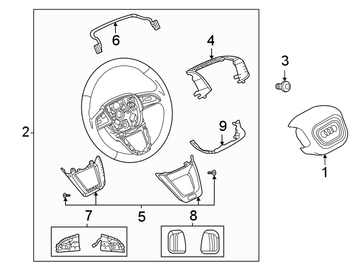 Steering wheel & trim.