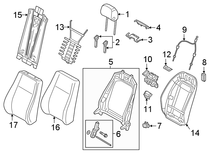 SEATS & TRACKS. FRONT SEAT COMPONENTS.