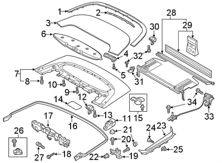 CONVERTIBLE/SOFT TOP. STORAGE COMPARTMENT COVER.