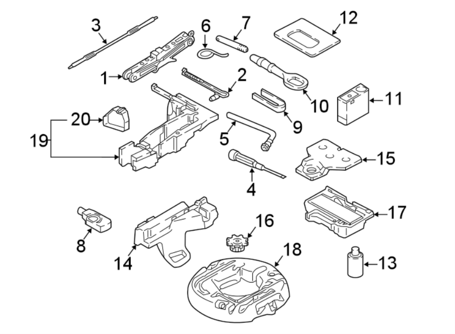 REAR BODY & FLOOR. JACK & COMPONENTS.