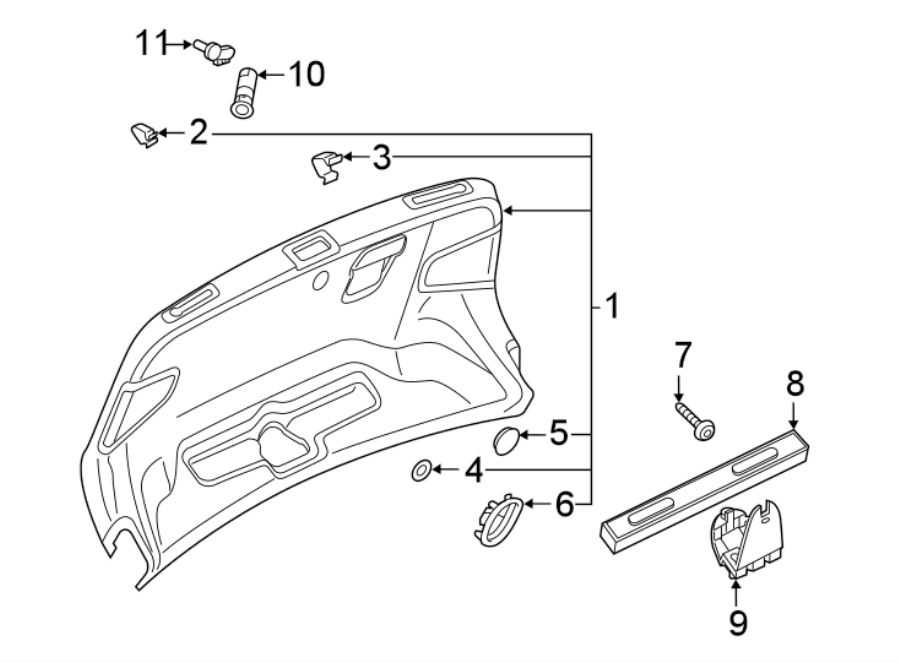 TRUNK LID. INTERIOR TRIM.