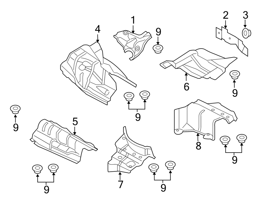 EXHAUST SYSTEM. HEAT SHIELDS.