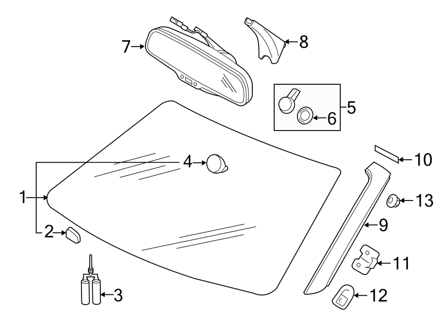 5WINDSHIELD. GLASS. REVEAL MOLDINGS.https://images.simplepart.com/images/parts/motor/fullsize/1348376.png