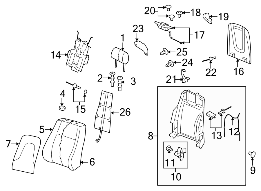 26SEATS & TRACKS. FRONT SEAT COMPONENTS.https://images.simplepart.com/images/parts/motor/fullsize/1348472.png