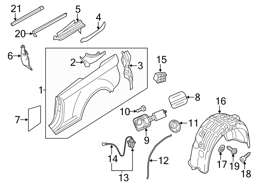 13EXTERIOR TRIM. QUARTER PANEL & COMPONENTS.https://images.simplepart.com/images/parts/motor/fullsize/1348582.png