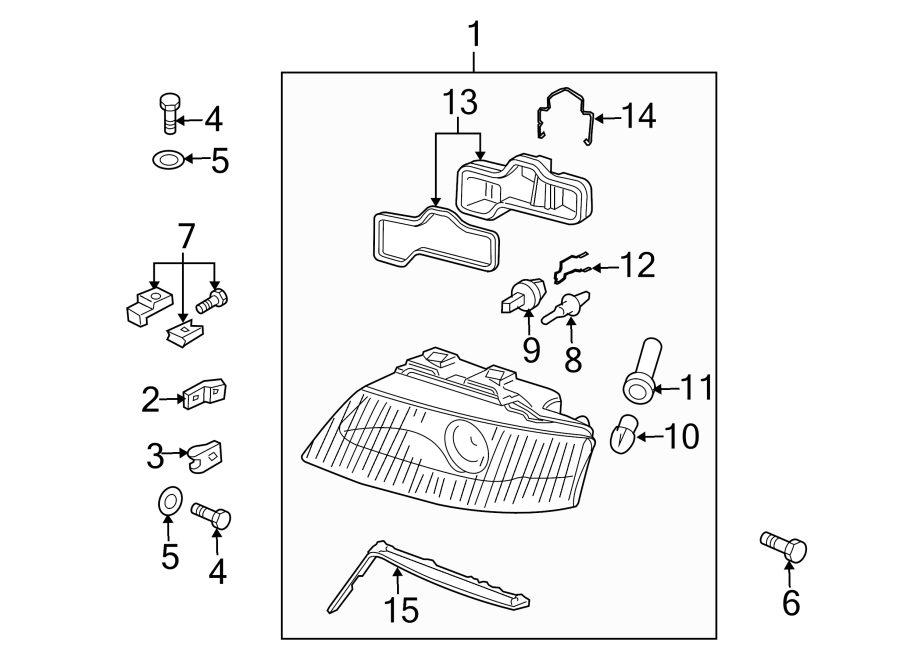 8FRONT LAMPS. HEADLAMP COMPONENTS.https://images.simplepart.com/images/parts/motor/fullsize/1351010.png