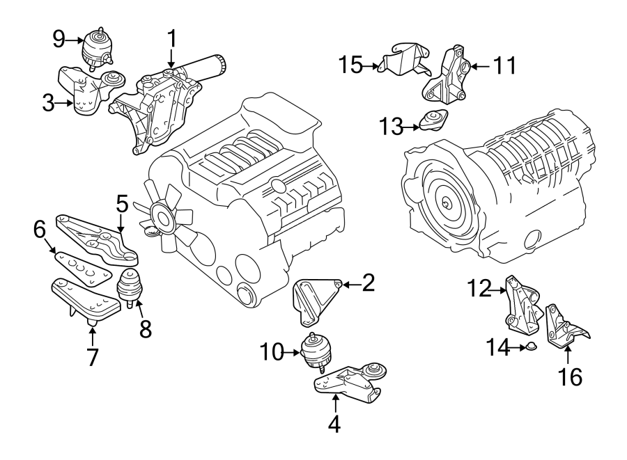 ENGINE / TRANSAXLE. ENGINE & TRANS MOUNTING.