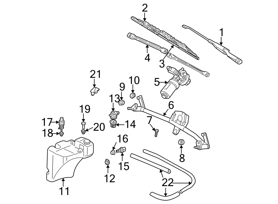 11Windshield. Wiper & washer components.https://images.simplepart.com/images/parts/motor/fullsize/1351217.png