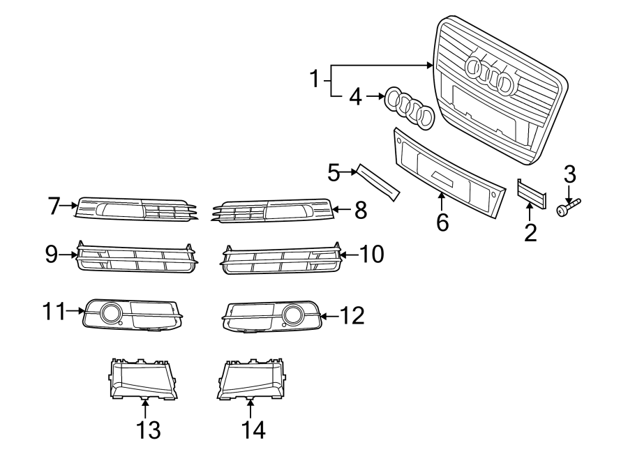 5FRONT BUMPER & GRILLE. GRILLE & COMPONENTS.https://images.simplepart.com/images/parts/motor/fullsize/1352011.png