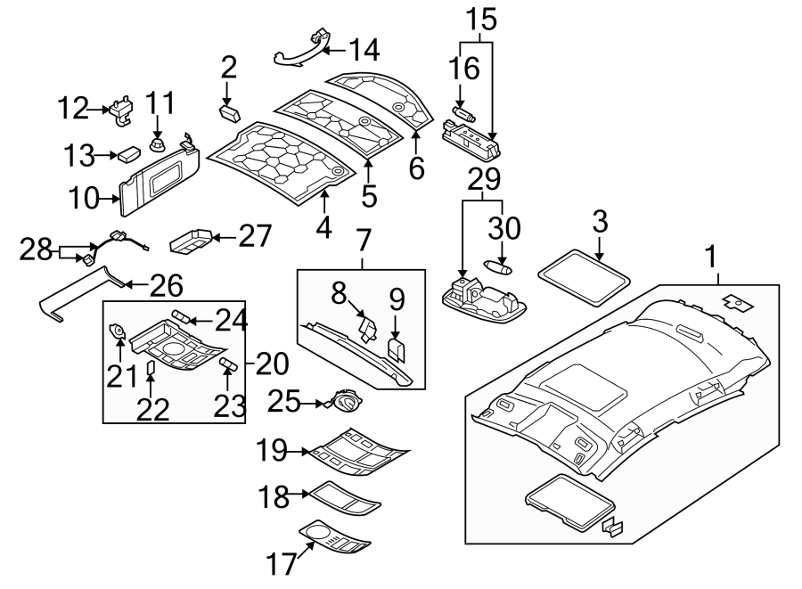 ROOF. INTERIOR TRIM.