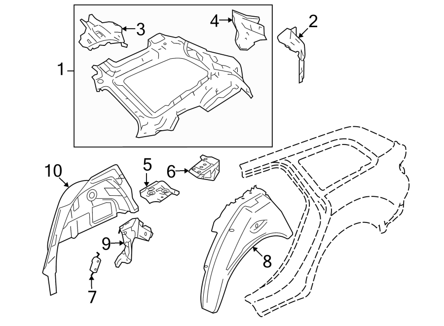 6QUARTER PANEL. INNER STRUCTURE.https://images.simplepart.com/images/parts/motor/fullsize/1352765.png