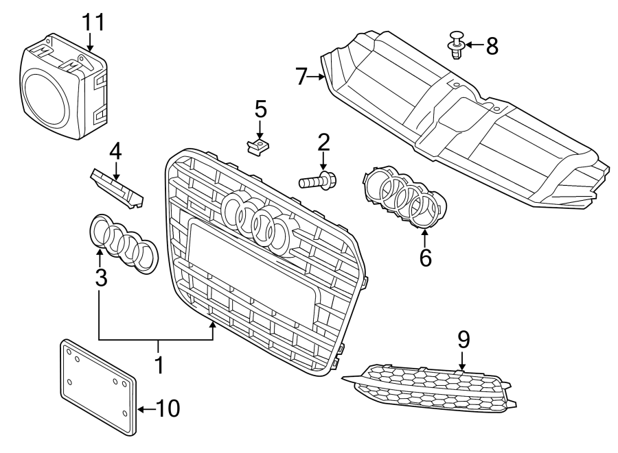 3FRONT BUMPER & GRILLE. GRILLE & COMPONENTS.https://images.simplepart.com/images/parts/motor/fullsize/1353003.png