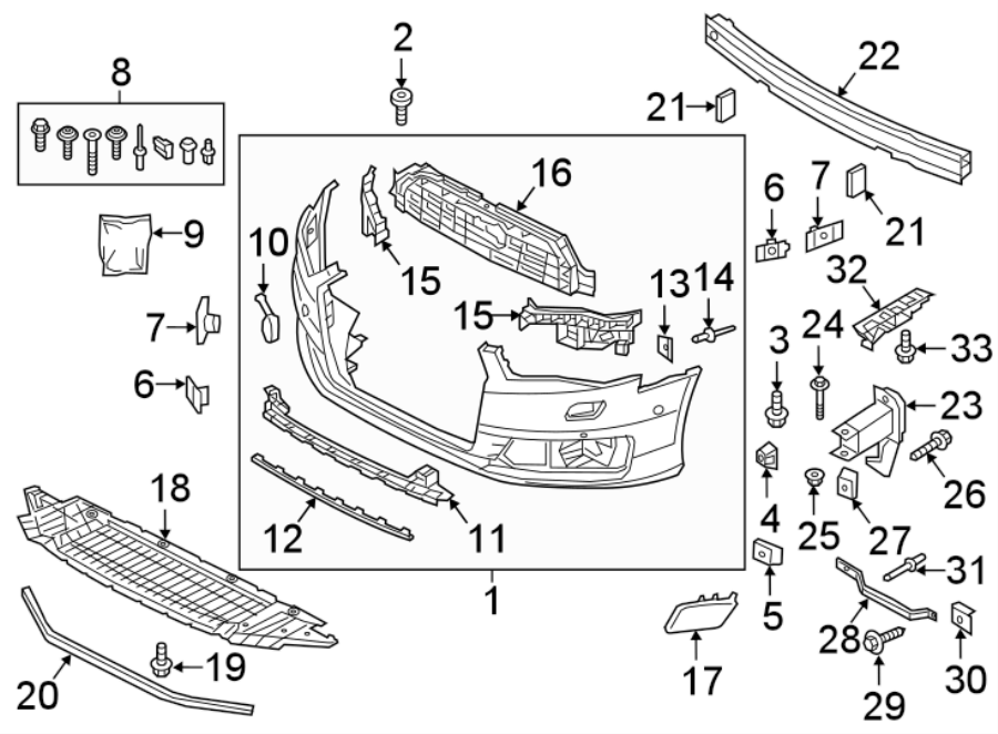 21FRONT BUMPER & GRILLE. BUMPER & COMPONENTS.https://images.simplepart.com/images/parts/motor/fullsize/1353011.png