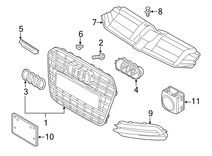 3FRONT BUMPER & GRILLE. GRILLE & COMPONENTS.https://images.simplepart.com/images/parts/motor/fullsize/1353015.png