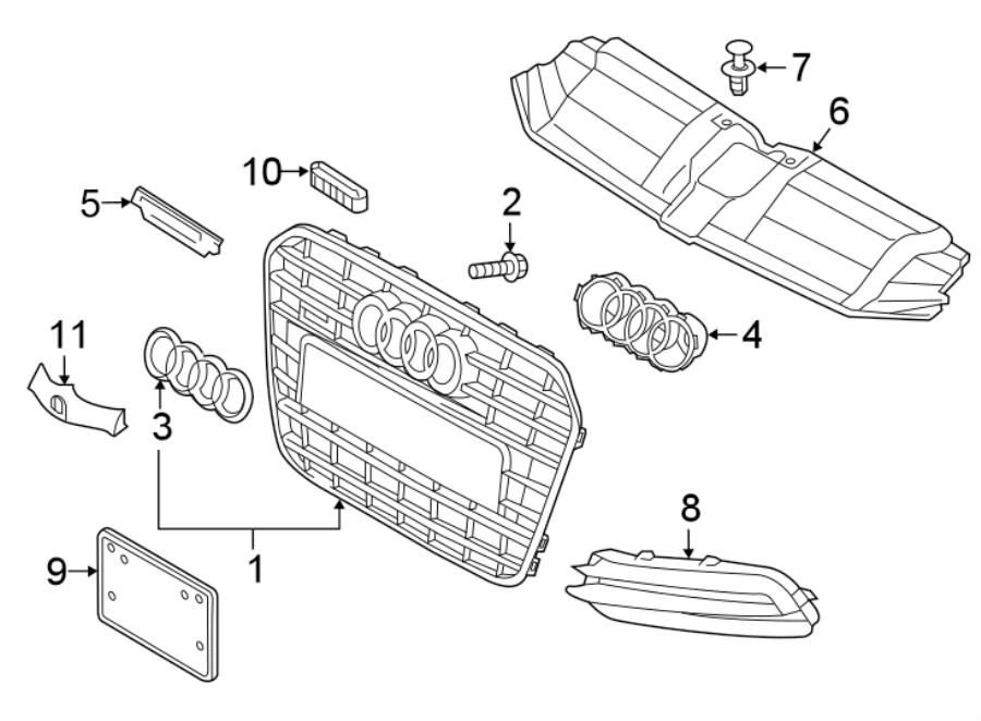 6FRONT BUMPER & GRILLE. GRILLE & COMPONENTS.https://images.simplepart.com/images/parts/motor/fullsize/1353016.png