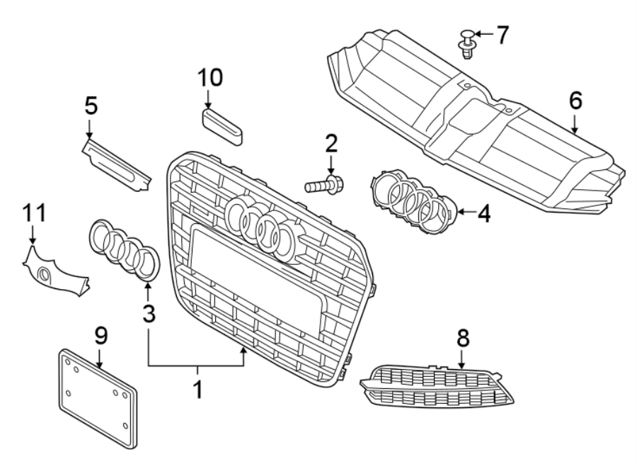 6FRONT BUMPER & GRILLE. GRILLE & COMPONENTS.https://images.simplepart.com/images/parts/motor/fullsize/1353019.png