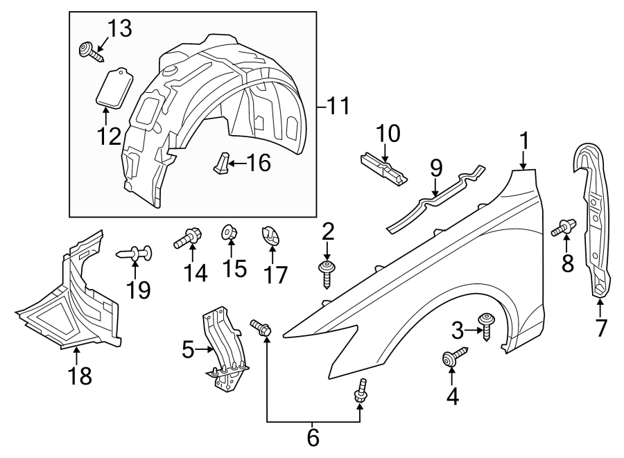 16Fender & components.https://images.simplepart.com/images/parts/motor/fullsize/1353145.png