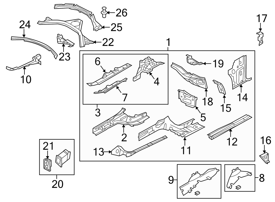 11Fender. Structural components & rails.https://images.simplepart.com/images/parts/motor/fullsize/1353155.png