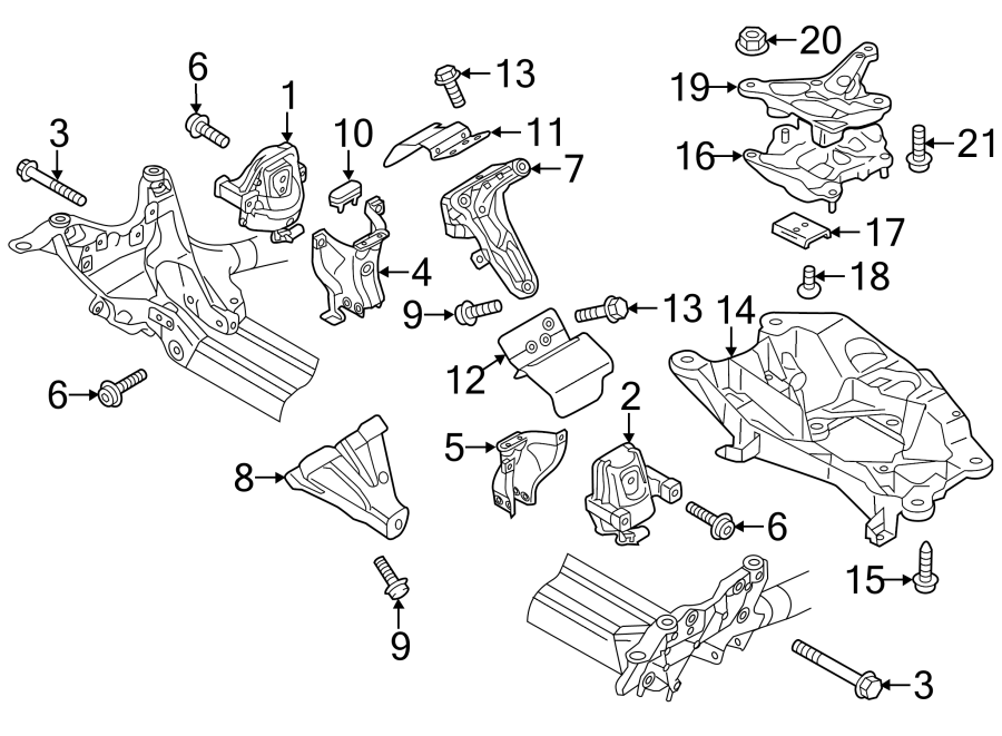 ENGINE / TRANSAXLE. ENGINE & TRANS MOUNTING.