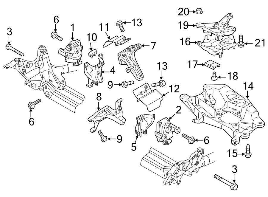 ENGINE / TRANSAXLE. ENGINE & TRANS MOUNTING.