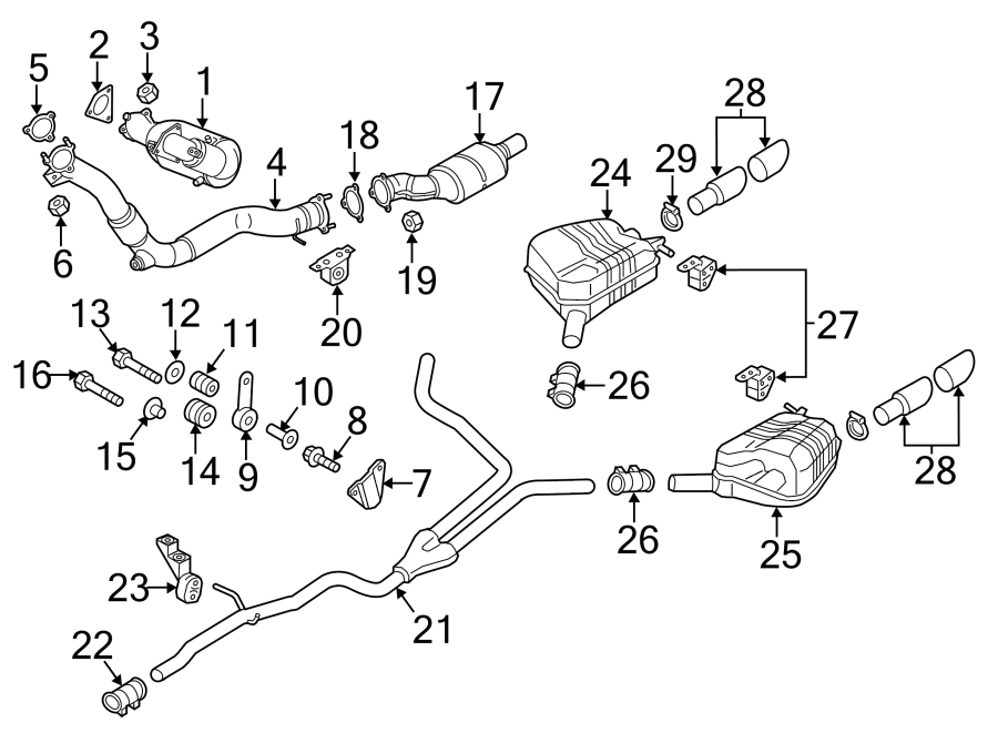 28EXHAUST SYSTEM. EXHAUST COMPONENTS.https://images.simplepart.com/images/parts/motor/fullsize/1353311.png