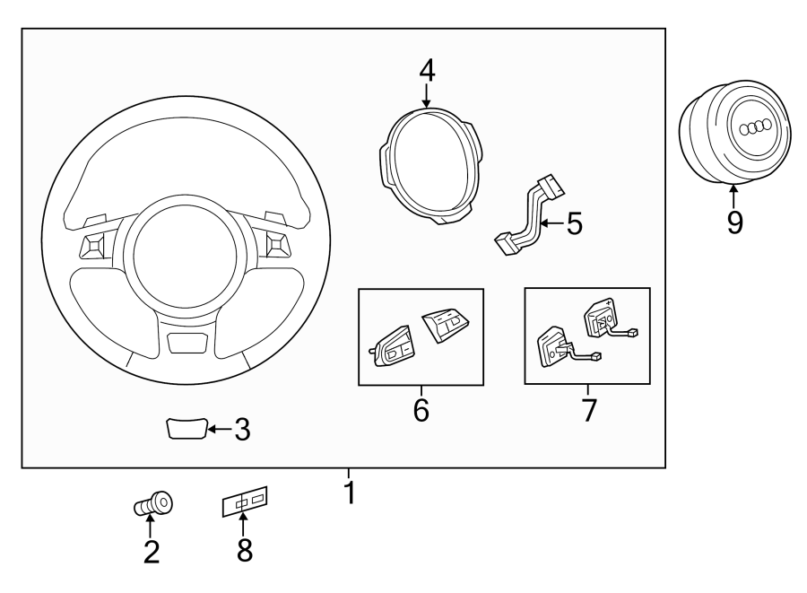 Steering wheel & trim.