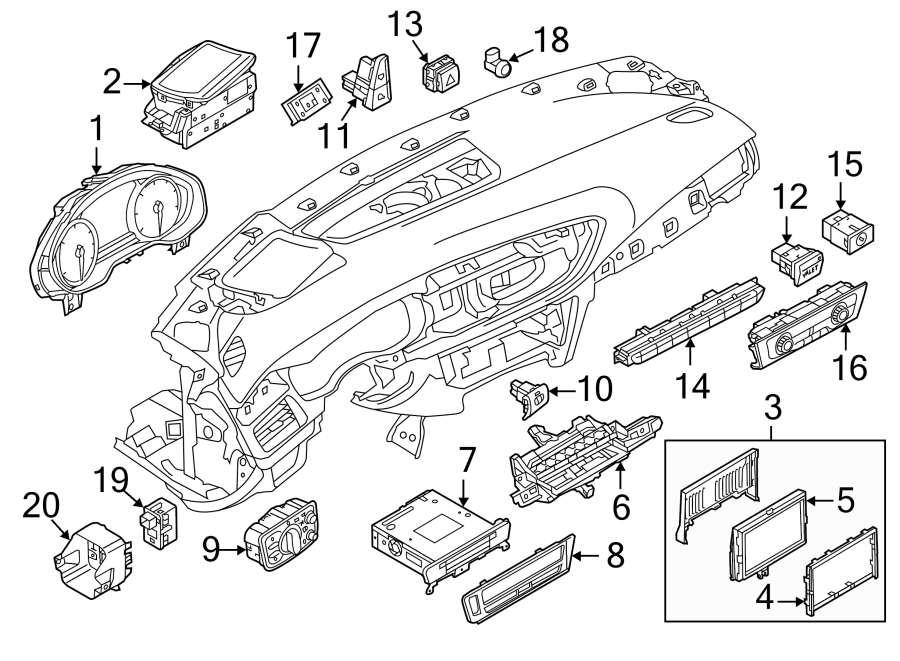 INSTRUMENT PANEL. CLUSTER & SWITCHES.