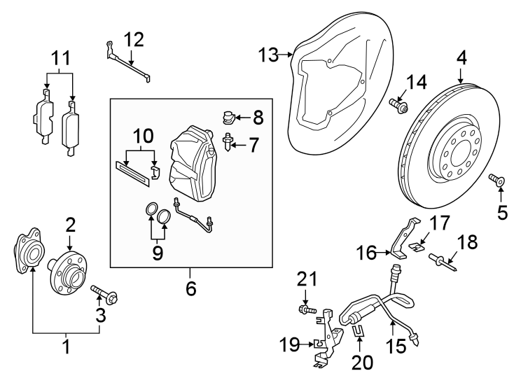 FRONT SUSPENSION. BRAKE COMPONENTS.