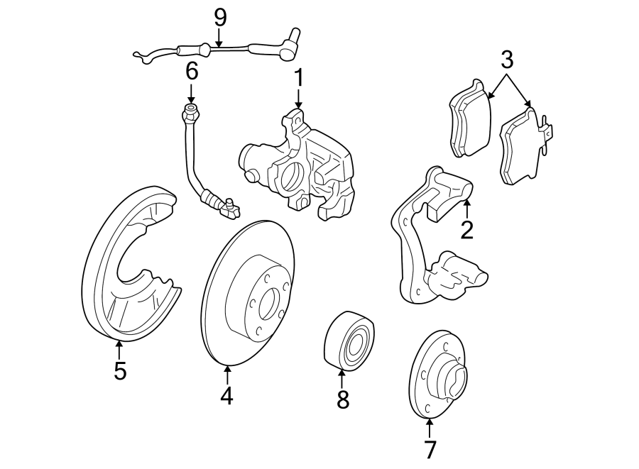 REAR SUSPENSION. BRAKE COMPONENTS.