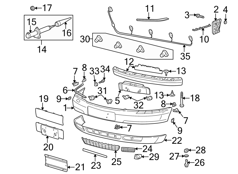 26FRONT BUMPER. BUMPER & COMPONENTS.https://images.simplepart.com/images/parts/motor/fullsize/1360007.png