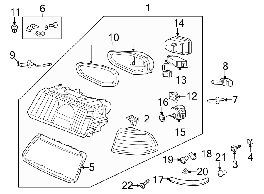 16FRONT LAMPS. HEADLAMP COMPONENTS.https://images.simplepart.com/images/parts/motor/fullsize/1360012.png