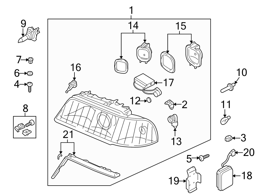 10FRONT LAMPS. HEADLAMP COMPONENTS.https://images.simplepart.com/images/parts/motor/fullsize/1360014.png