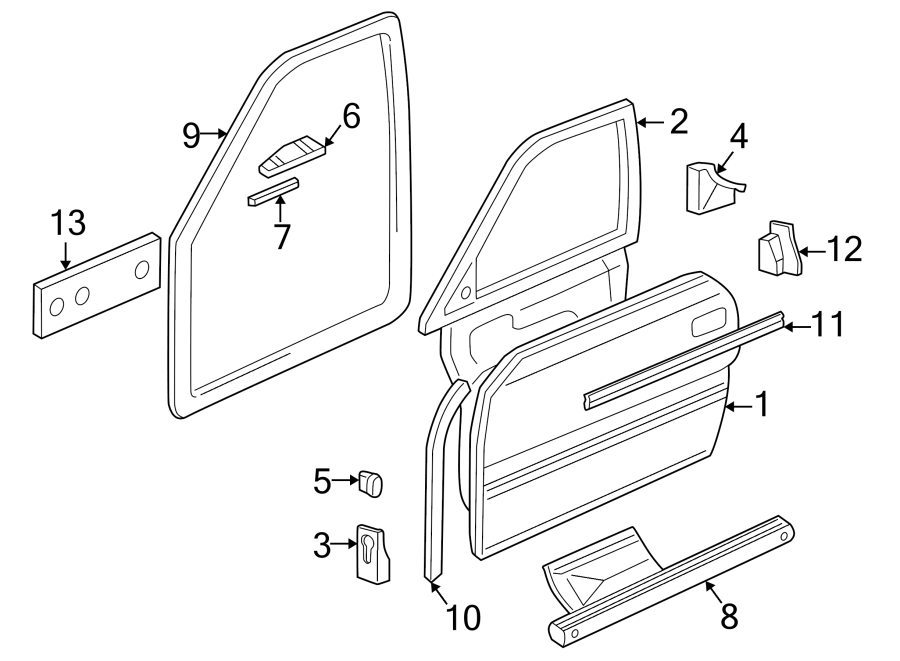 13FRONT DOOR. DOOR & COMPONENTS.https://images.simplepart.com/images/parts/motor/fullsize/1360345.png