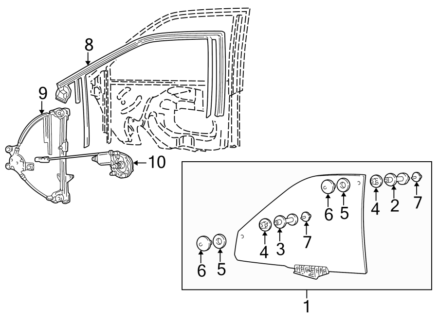 6FRONT DOOR. GLASS & HARDWARE.https://images.simplepart.com/images/parts/motor/fullsize/1360360.png