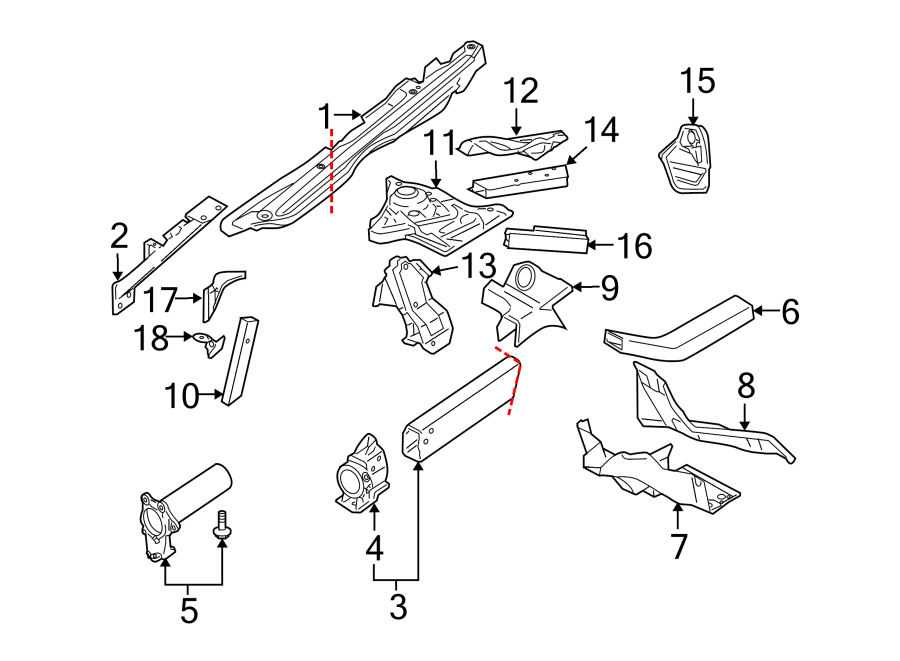 FENDER. STRUCTURAL COMPONENTS & RAILS.