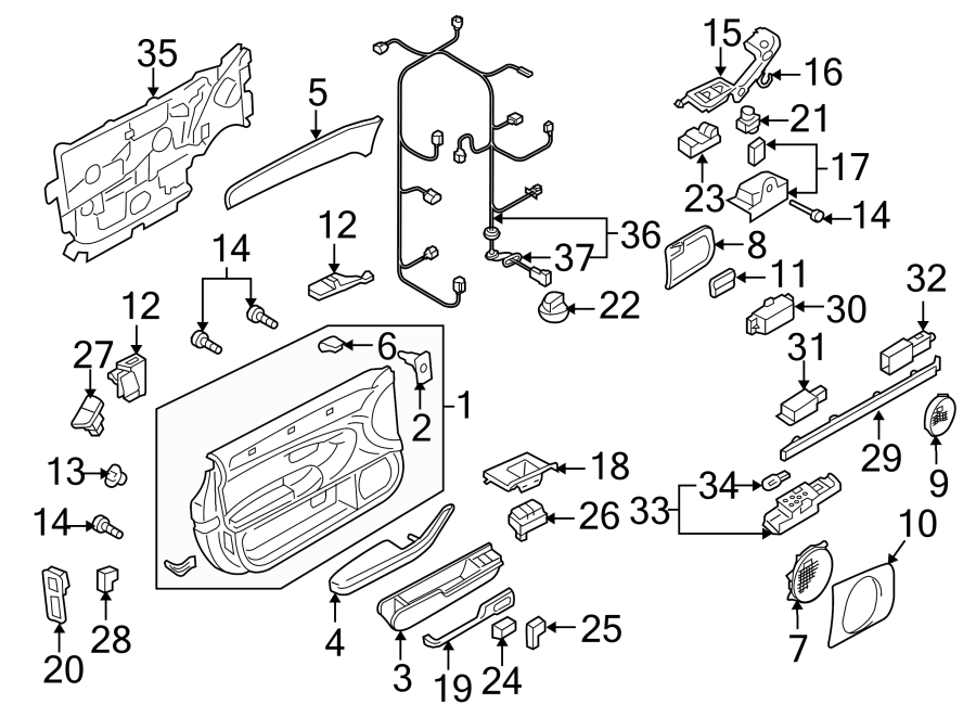 13Front door. Interior trim.https://images.simplepart.com/images/parts/motor/fullsize/1361450.png