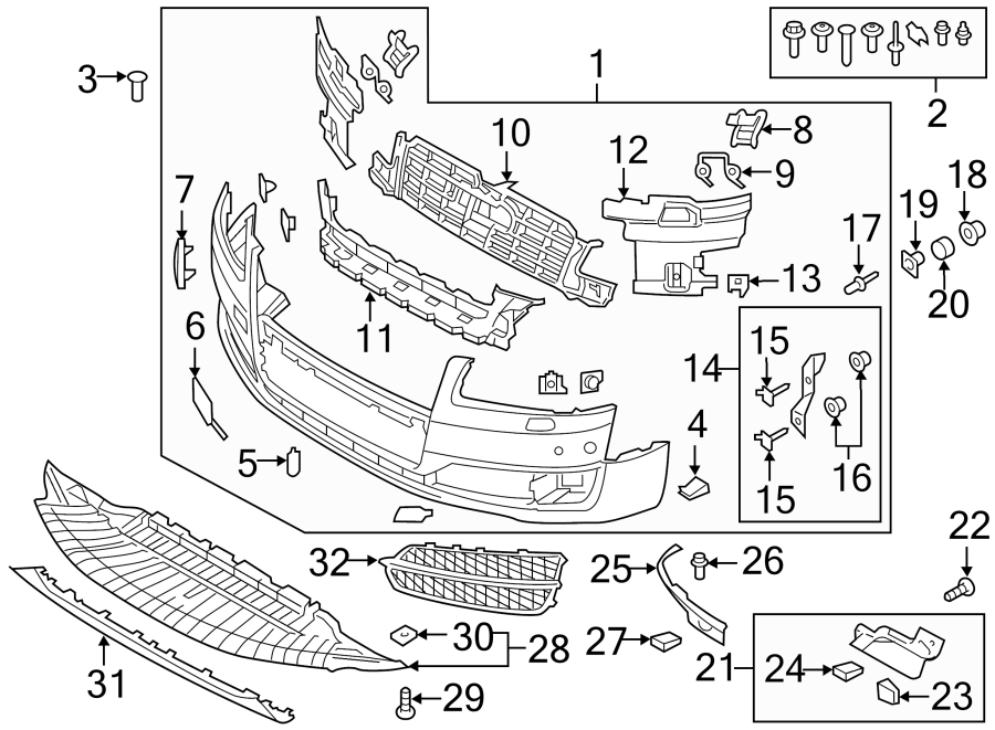 15FRONT BUMPER. BUMPER & COMPONENTS.https://images.simplepart.com/images/parts/motor/fullsize/1362007.png