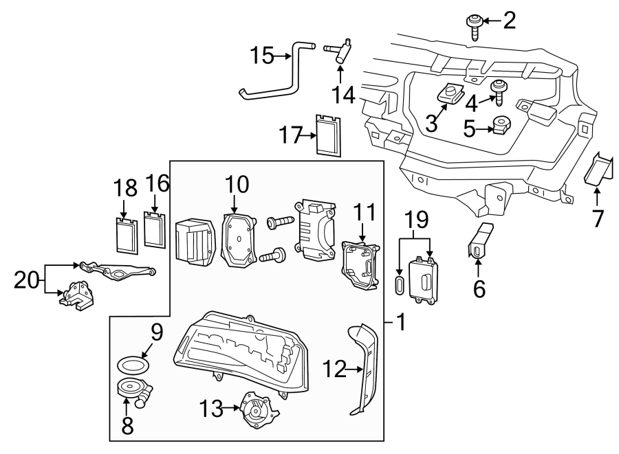 19FRONT LAMPS. HEADLAMP COMPONENTS.https://images.simplepart.com/images/parts/motor/fullsize/1362025.png