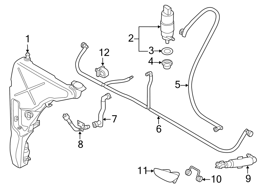 FRONT LAMPS. WASHER COMPONENTS.