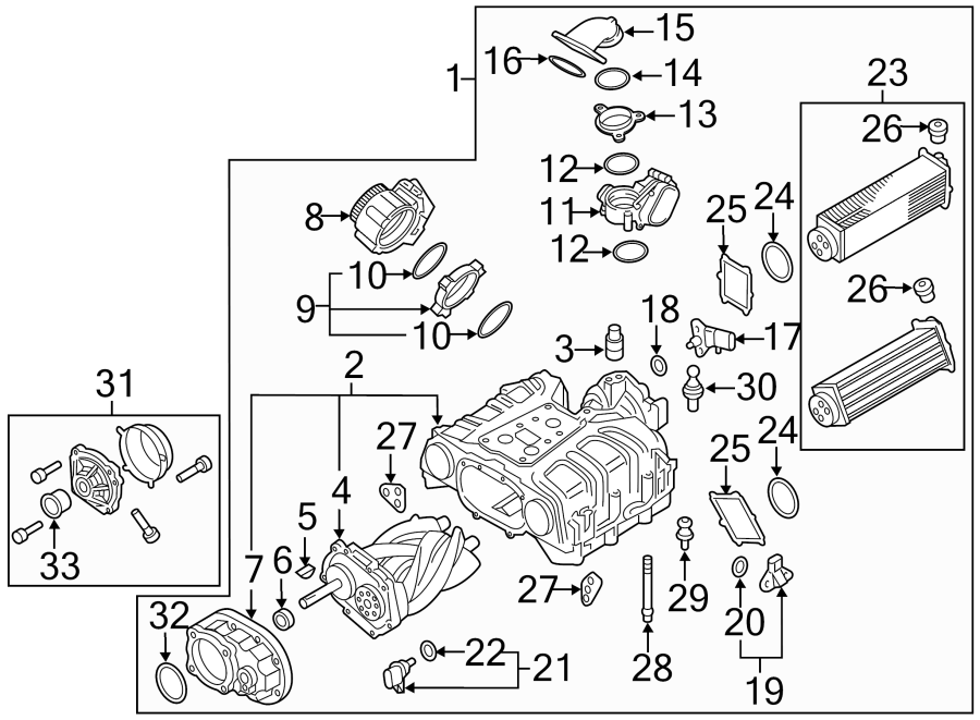 ENGINE / TRANSAXLE. SUPERCHARGER & COMPONENTS.