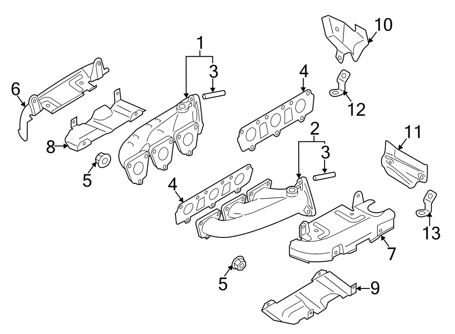 12Exhaust system. Exhaust manifold.https://images.simplepart.com/images/parts/motor/fullsize/1362416.png