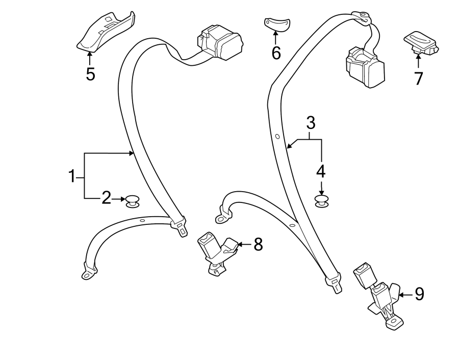 6Restraint systems. Rear seat belts.https://images.simplepart.com/images/parts/motor/fullsize/1362610.png