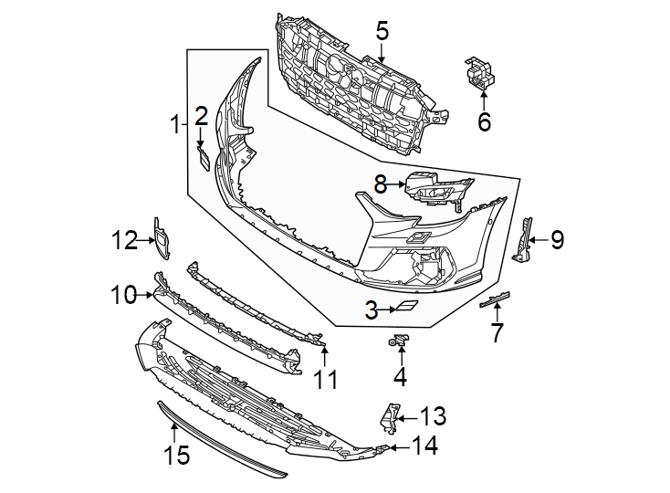 15Front bumper. Bumper & components.https://images.simplepart.com/images/parts/motor/fullsize/1363009.png